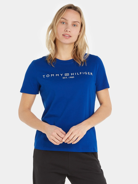 Футболка жіноча Tommy Hilfiger WW0WW40276 L Синя (8720645361312) - зображення 1