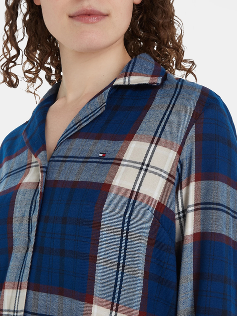Piżama damska z długimi spodniami i długim rękawem flanelowa Tommy Hilfiger UW0UW03961 M Granatowa (8720645402633) - obraz 3