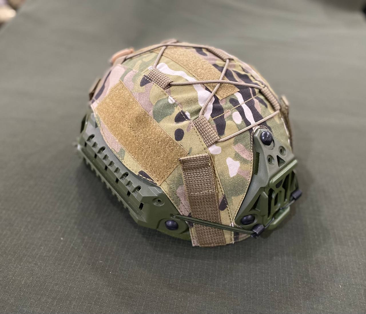 Кавер тактический multicam для шлема на каску Sestan Busch кавер мультикам фаст без ушей чехол на шолом XL - изображение 1