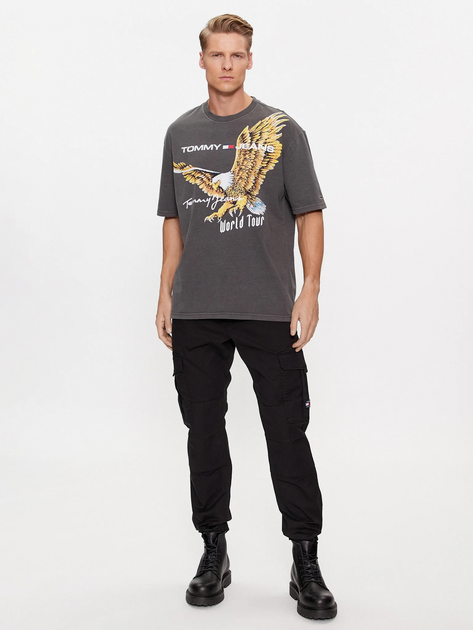 Koszulka męska bawełniana Tommy Jeans DM0DM17737 M Grafitowa (8720644975442) - obraz 3