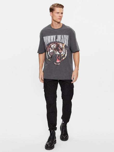 Koszulka męska bawełniana Tommy Jeans DM0DM17740 L Szara (8720645024132) - obraz 3