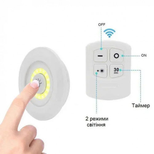 Набір із трьох LED Ламп із Пультом та Таймером Відключення Два Режими Яскравості(ws29511)(WB) - изображение 4