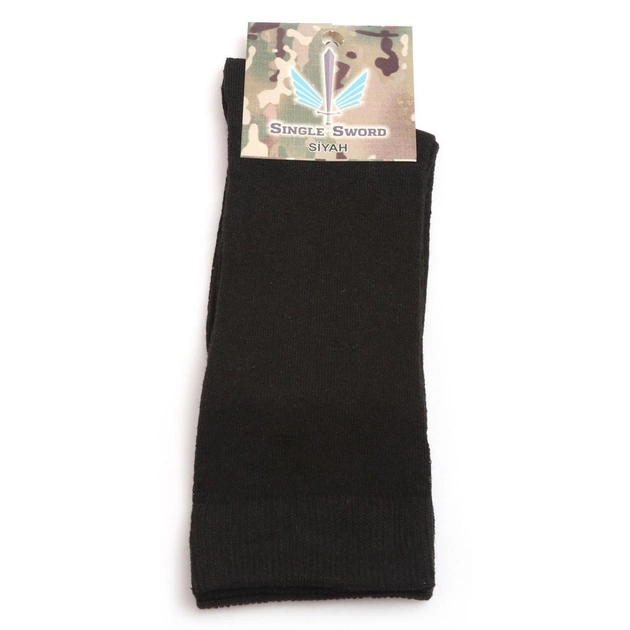 Шкарпетки з антибактеріальної тканини Singl Sword, бавовняні шкарпетки, Чорні Розмір 40-45 - зображення 1