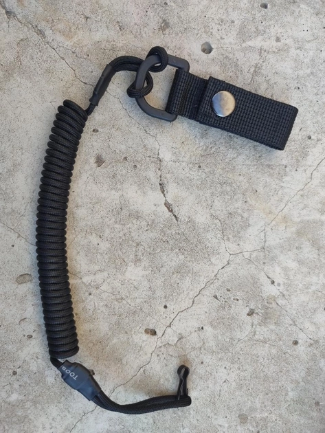 Тренчик карабин шнур страховочный витойшнур спиральный паракорд черный 971 MS - изображение 2