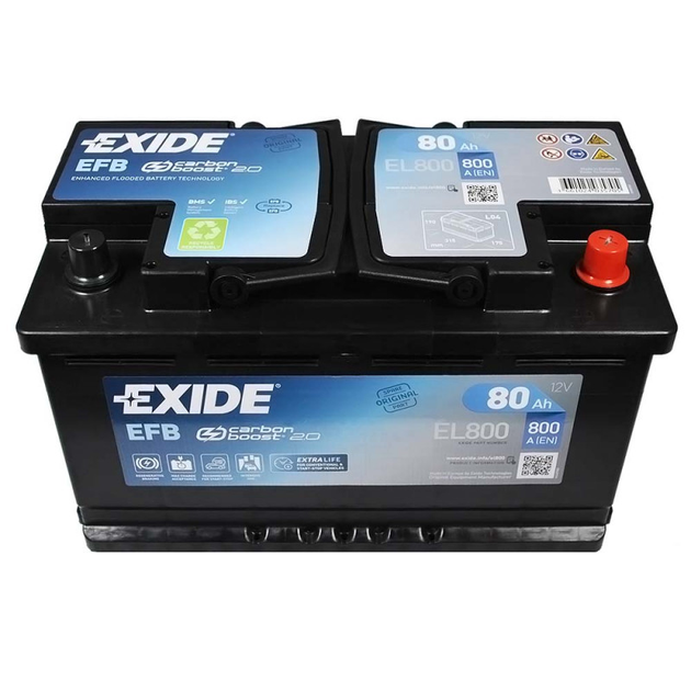 Аккумулятор автомобильный EXIDE Start-Stop EFB 80Аh 800A R+ - изображение 2