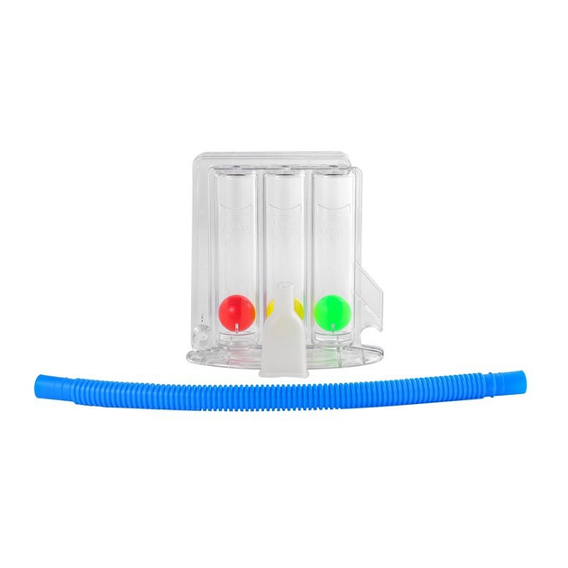 Дихальний тренажер TRI-BALL для дихальних вправ для реабілітації спірометр - зображення 1