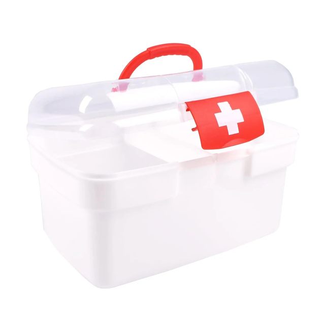 Аптечка органайзер з відсіками 26х17см Білий контейнер для зберігання ліків (1010280-White) - зображення 1