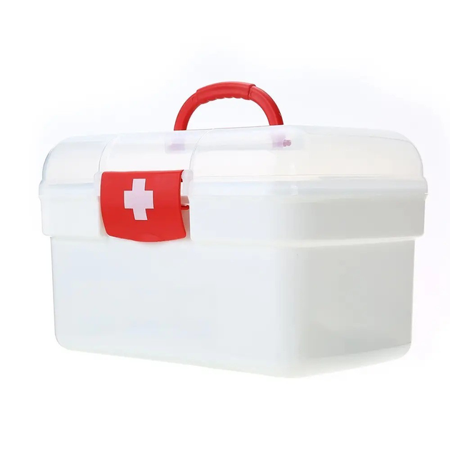 Аптечка органайзер з відсіками 26х17см Білий контейнер для зберігання ліків (1010280-White) - зображення 2