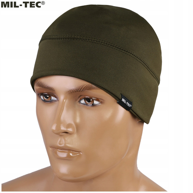 Шапка тактична Mil-Tec Флісова утеплена Еластична One size Олива ELASTIC CAP FLEECE OLIV (12137001) - зображення 1