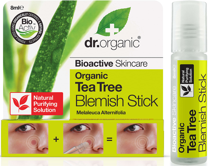 Stick Roll Dr. Organic Tea Tree Blemish 8 ml (5060176672222) - obraz 1