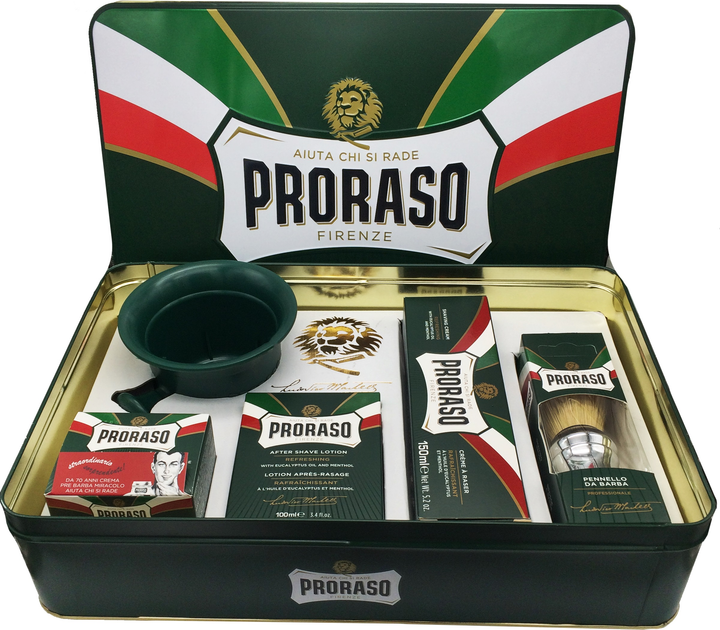 Proraso shaving set in metal box