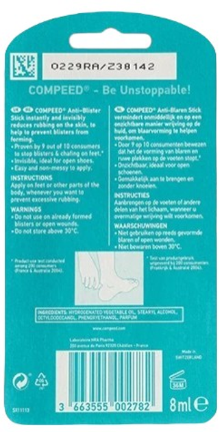 Sztyft przeciw pęcherzom Compeed Anti Blister Stick 8 ml (3663555002249) - obraz 2
