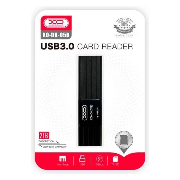 HUB USB3.0 XO DK05B універсальний 2in1 Чорний – фото, отзывы ...