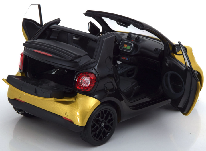 Модель автомобіля SMART Fortwo Cabrio (A453) Yellow/Black, Scale 1