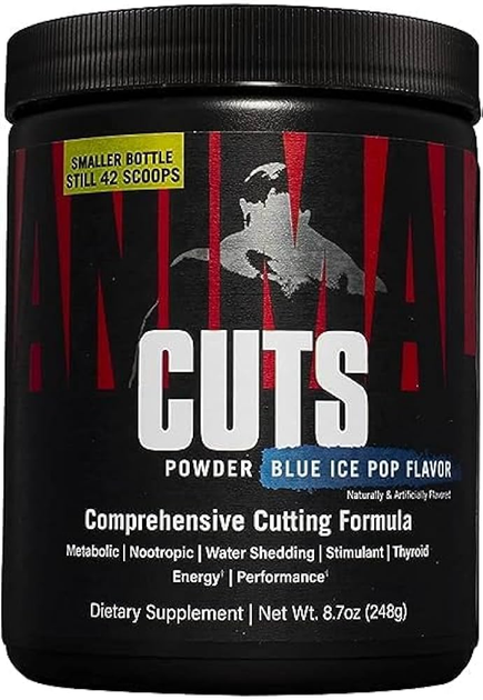 Жироспалювач Universal Nutrition Animal Cuts Powder 248 г Блакитне морозиво (0039442032928) - зображення 1