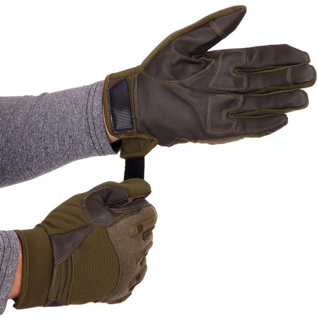 Перчатки тактические с закрытыми пальцами SP-Sport BC-8795 Цвет: Оливковый размер: XL - изображение 2