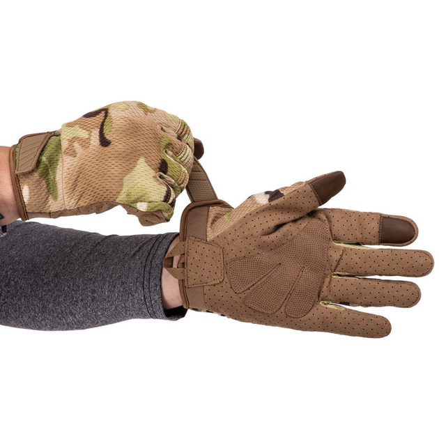 Рукавички тактичні із закритими пальцями Military Rangers BC-8816 Колір: Камуфляж Woodland розмір: L - зображення 2