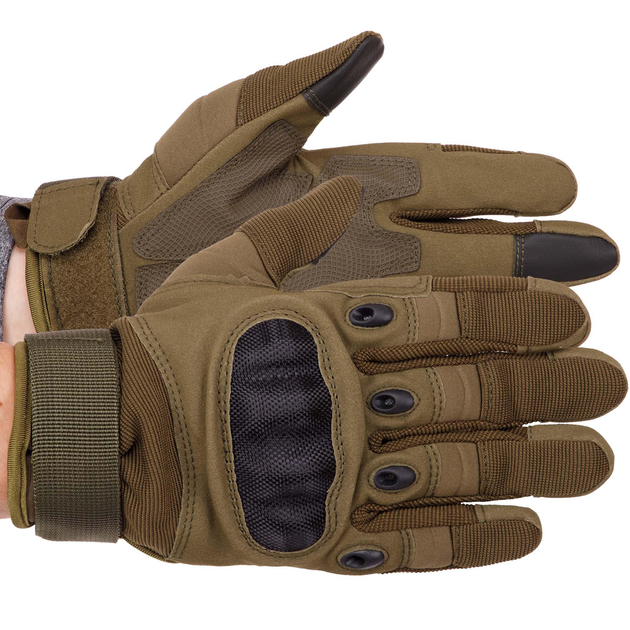 Перчатки тактические с закрытыми пальцами SP-Sport BC-8798 розмір: XL Колір: Оливковий - изображение 1