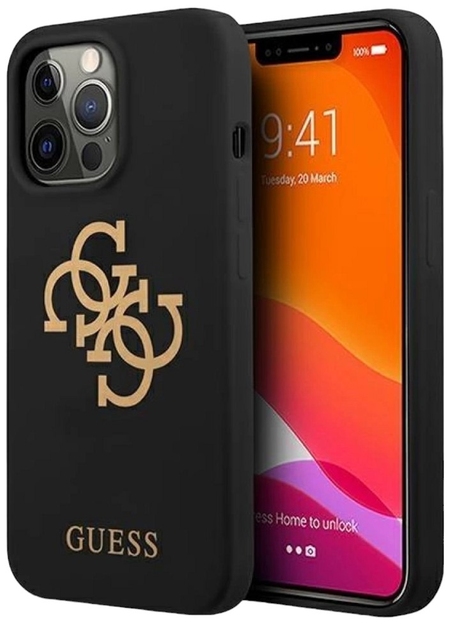 Панель Guess Silicone Logo для Apple iPhone 13/13 Pro Black (3666339024253) - зображення 1