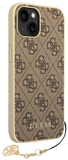 Etui plecki Guess 4G Charms Collection do Apple iPhone 13 Brown (3666339033446) - obraz 1