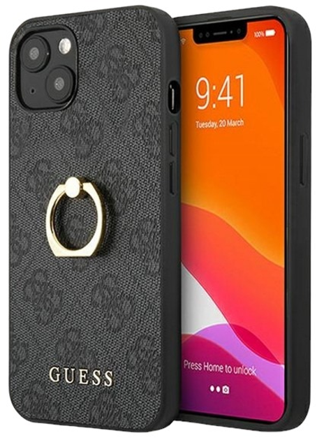 Панель Guess with Ring Stand для Apple iPhone 13 mini Gray (3666339023911) - зображення 1