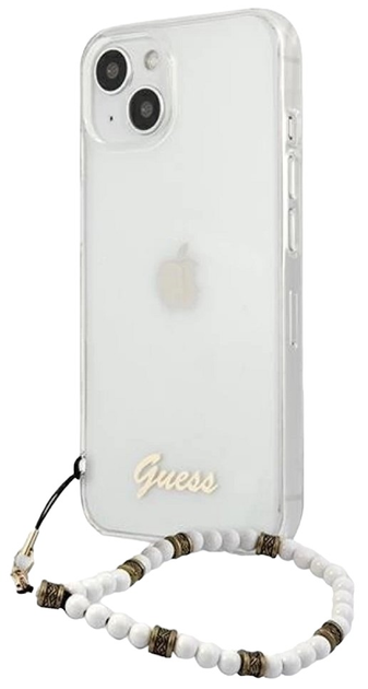 Etui plecki Guess White Pearl do Apple iPhone 13 mini Transparent (3666339025236) - obraz 1