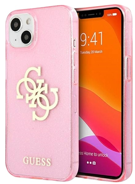 Панель Guess Glitter 4G Big Logo для Apple iPhone 13 mini Pink (3666339024475) - зображення 1