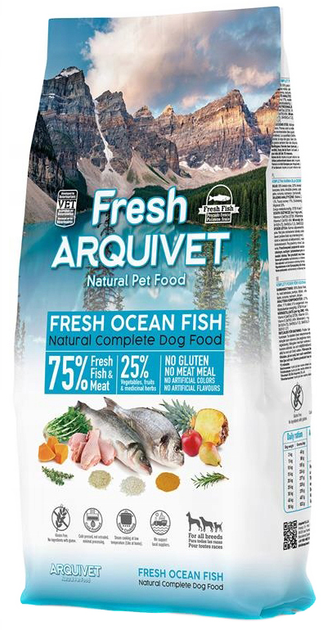 Sucha karma Arquivet Fresh Ryba oceaniczna dla dorosłych psów wszystkich ras 10 kg (8435117891050) - obraz 1
