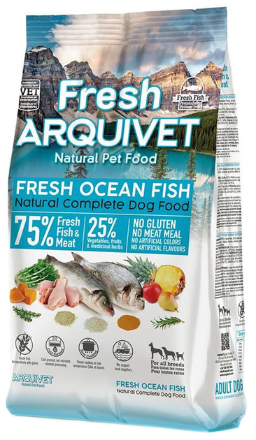 Sucha karma dla dorosłych psów wszystkich ras Arquivet Fresh Ryba oceaniczna 2.5 kg (8435117891043) - obraz 1