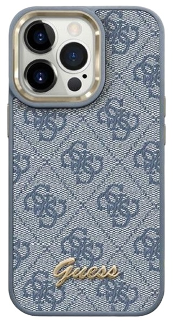 Панель Guess 4G Vintage Gold Logo для Apple iPhone 14 Pro Blue (3666339065300) - зображення 1