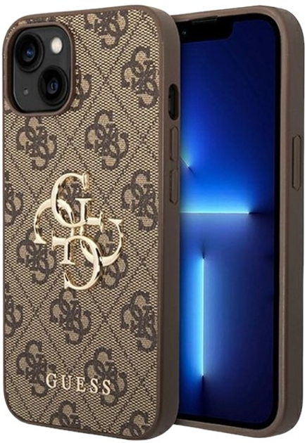 Etui plecki Guess Big Metal Logo do Apple iPhone 14 Plus Brown (3666339066291) - obraz 1