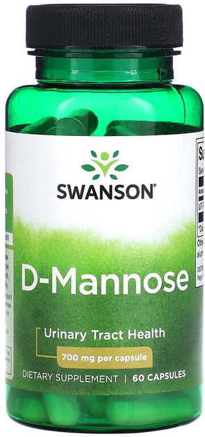 Suplement diety Swanson D-Mannose 700 mg 60 kapsułek (0087614111858) - obraz 1