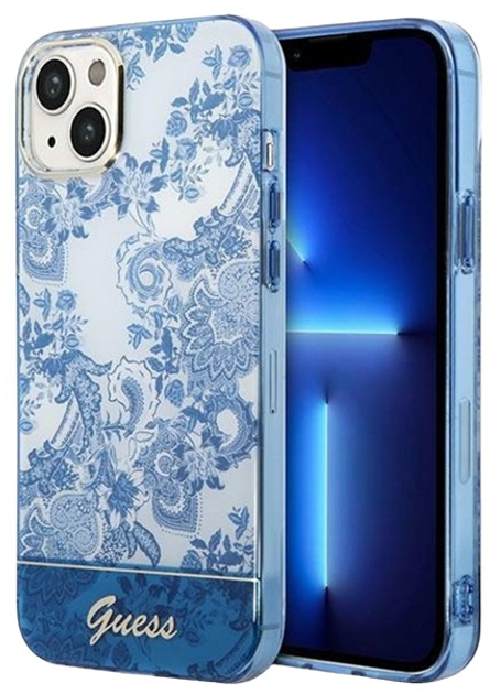 Панель Guess Porcelain Collection для Apple iPhone 14 Plus Blue (3666339064334) - зображення 1