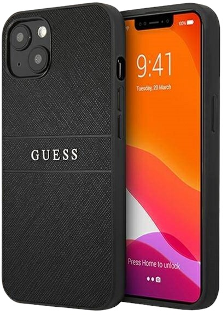 Панель Guess Saffiano Strap для Apple iPhone 14 Plus Black (3666339088590) - зображення 1