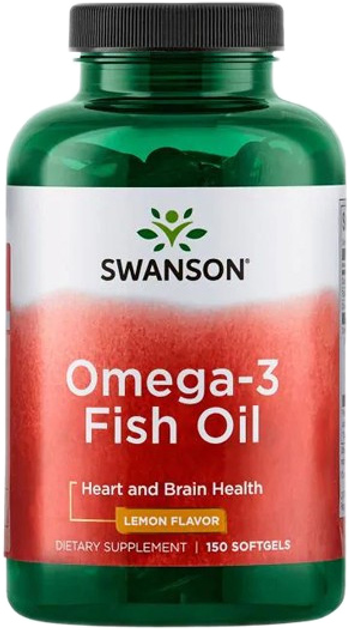 Дієтична добавка Swanson Omega-3 Fish Oil Lemon Flavour 150 капсул (0087614112534) - зображення 1