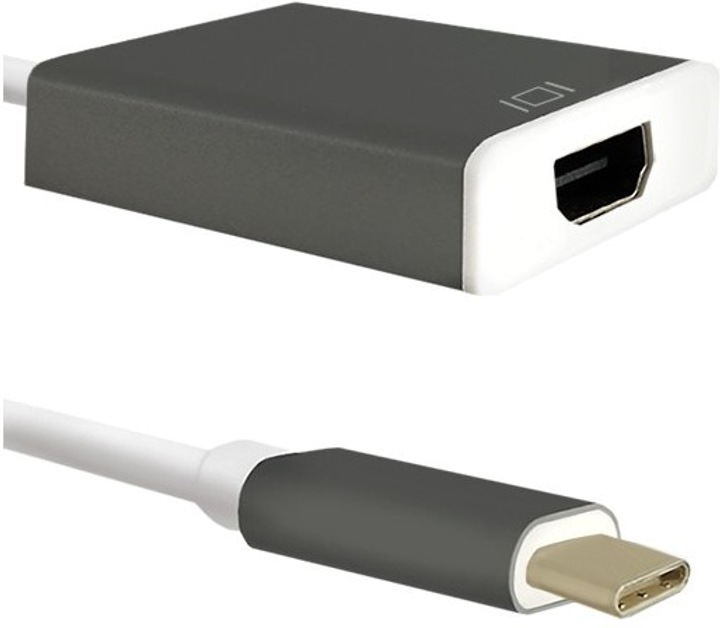 Адаптер Qoltec USB Typ-C - HDMI 0.18 m сірий (5901878504278) - зображення 1