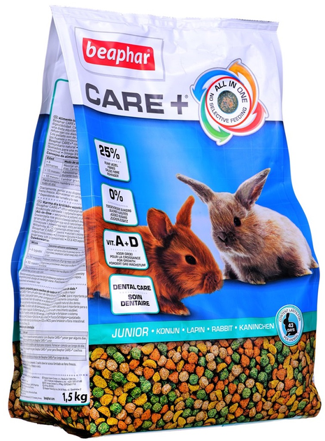 Karma dla królików Beaphar Care + Junior 1.5 kg (8711231184071) - obraz 1