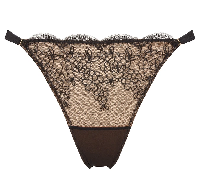 Трусики Gossard Devotion 20206 бразиліани з вишивкою вишукані ніжні спокусливі XS Black (5053014930707) - зображення 4