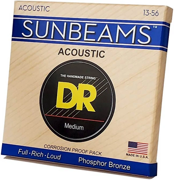 Струны для акустической гитары DR STRINGS SUNBEAM ACOUSTIC PHOSPHOR BRONZE - MEDIUM (13-56) - Фото 2 Струны для акустической гитары DR STRINGS SUNBEAM ACOUSTIC PHOSPHOR BRONZE - MEDIUM (13-56) - изображение 2