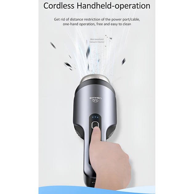 Автомобильный пылесос usams us-zb108-1 mini handheld vacuum cleaner black - изображение 4