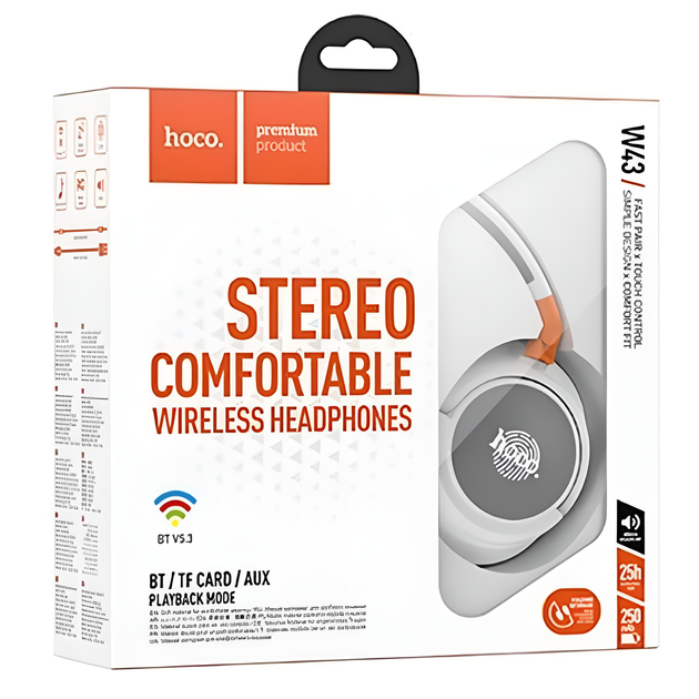 Навушники hoco w43 adventure bt headphones white - Фото 4 Навушники hoco w43 adventure bt headphones white - зображення 4