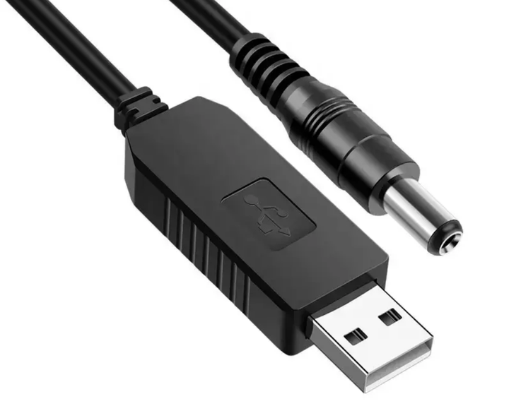 Кабель з перетворювачем USB 5V - DC 5.5-2.1/9V для роутера, відеокамери - Фото 2 Кабель з перетворювачем USB 5V - DC 5.5-2.1/9V для роутера, відеокамери - зображення 2