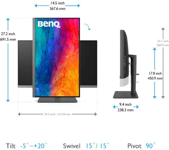Монітор 27" BenQ PD2706U (9H.LLJLB.QEE) - зображення 10
