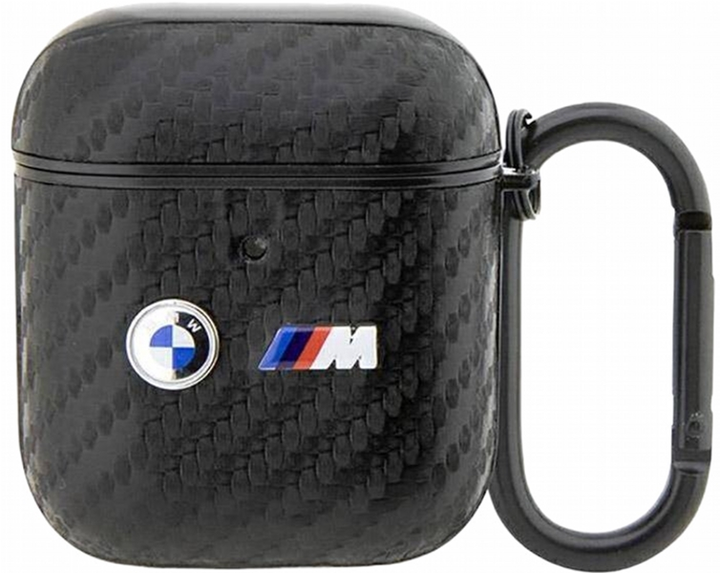 Etui CG Mobile BMW Carbon Double Metal Logo do AirPods 1 / 2 Czarny (3666339123826) - obraz 1