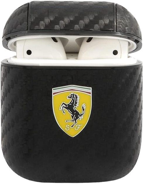 Чохол CG Mobile Ferrari On Track PU Carbon Yellow Metal Logo для AirPods 3 Black (3666339009632) - зображення 2