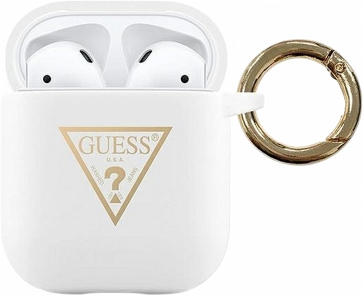 Чохол CG Mobile Guess Silicone Triangle Logo для AirPods 1 / 2 White (3700740493663) - зображення 2