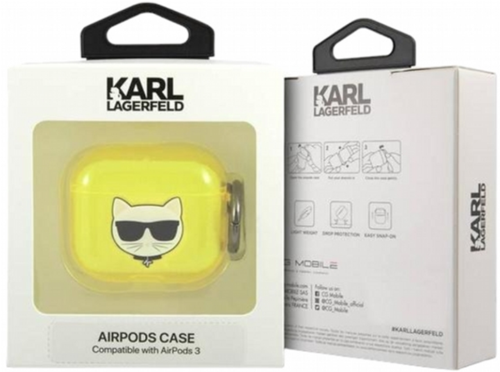 Etui CG Mobile Karl Lagerfeld Choupette do AirPods 3 Żółty (3666339009243) - obraz 3
