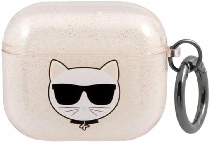 Чохол CG Mobile Karl Lagerfeld Glitter Choupette для AirPods 3 Gold (3666339009212) - зображення 1