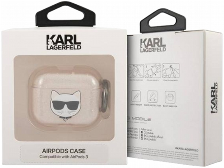 Etui CG Mobile Karl Lagerfeld Glitter Choupette do AirPods 3 Złoty (3666339009212) - obraz 3