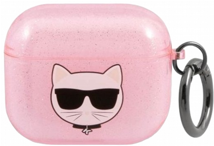 Чохол CG Mobile Karl Lagerfeld Glitter Choupette для AirPods 3 Pink (3666339009182) - зображення 1